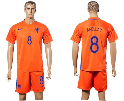 Holland #8 Afellay Home Soccer Country Jersey